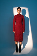 WOOL SHIMMER DRESS IN RED